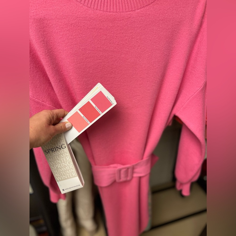 Yellow the Label shocking pink sweater dress, size small